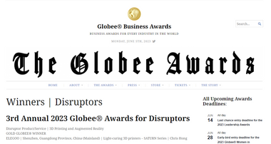 ELEGOO Takes Home Gold at 3rd Annual 2023 Globee® Awards for Disruptors